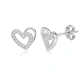 Kolczyki srebrne serduszka z cyrkoniami