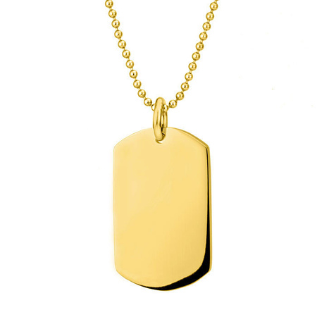 Złoty naszyjnik nieśmiertelnik stal szlachetna