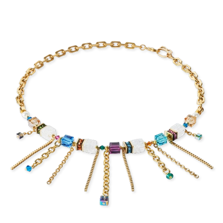 Naszyjnik Sunray Cube Couture złoto-wielokolorowy