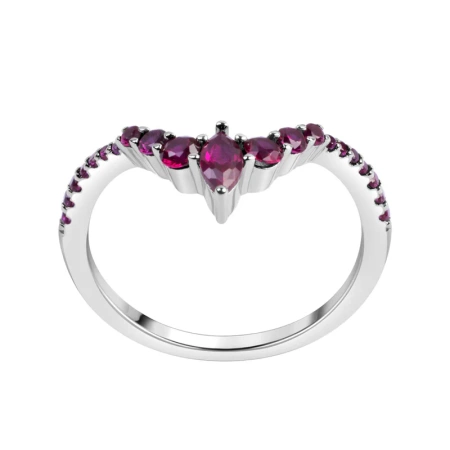 Srebrny pierścionek z różowymi cyrkoniami