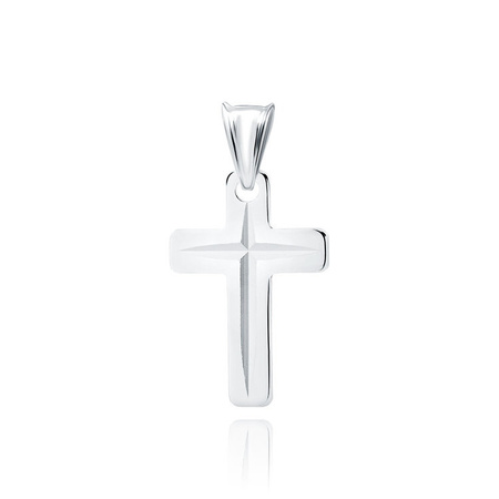 Srebrny krzyżyk zawieszka rodowany