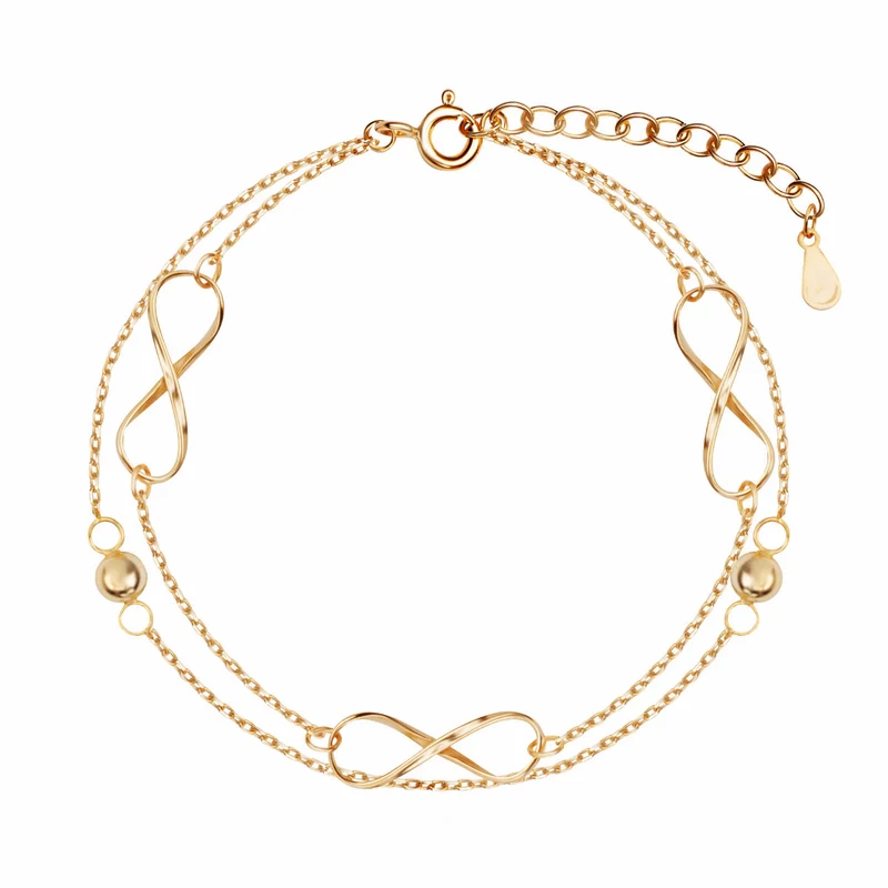 Bransoletka pozłacana ze znakiem nieskończoności