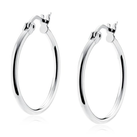 Srebrne kolczyki koła wysoki połysk