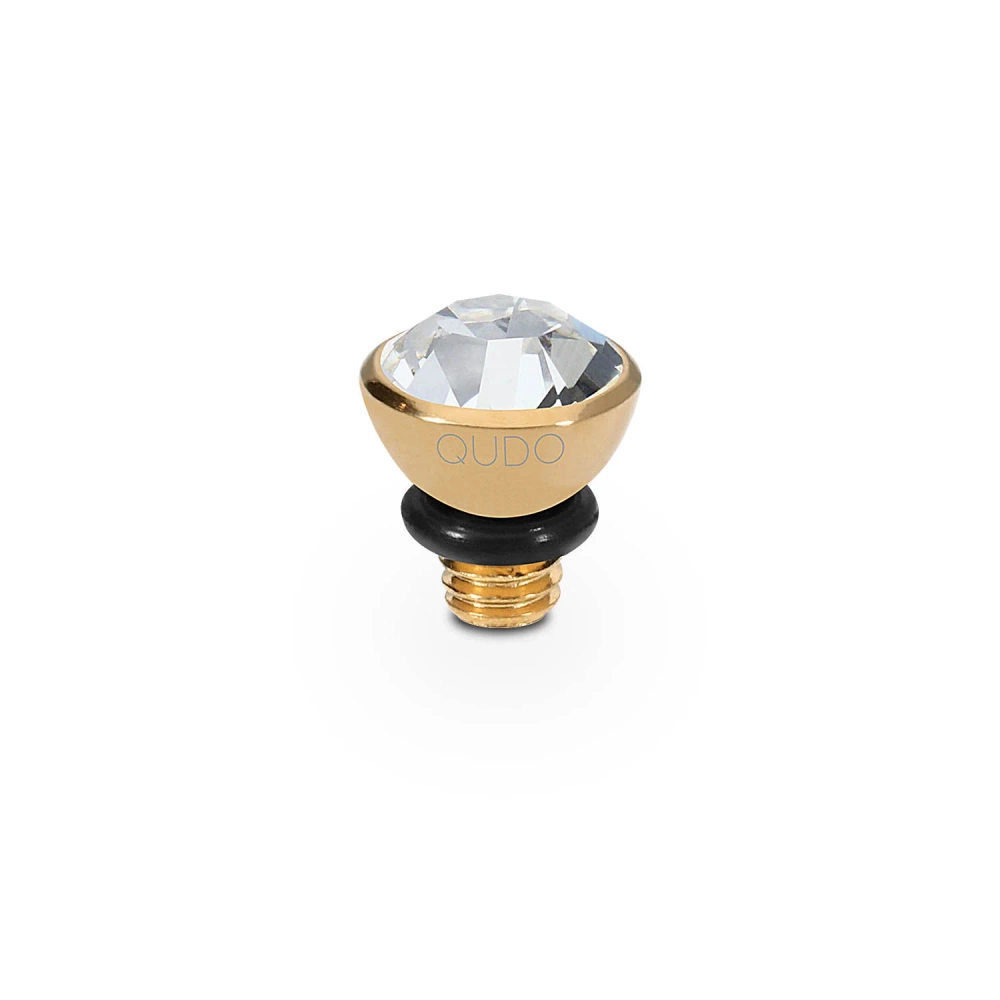 Element top wkręcany Qudo Bottone 5mm stal pozłacana Crystal