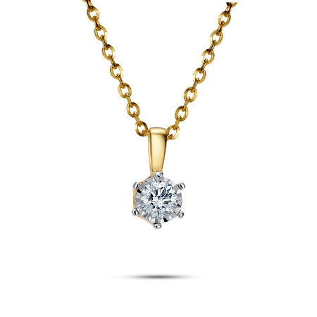 Złota zwieszka z diamentem