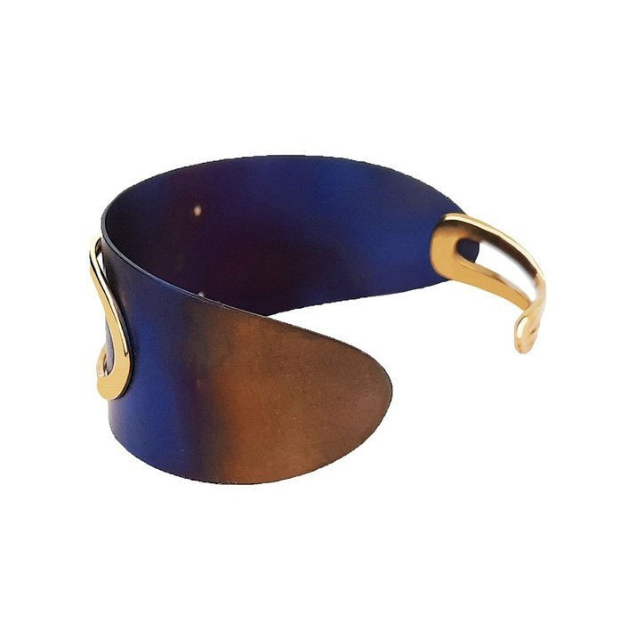 Bransoletka srebro pozłacane z tytanem