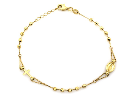 Złota bransoletka z motywem różańca