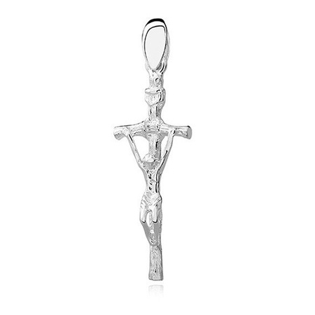Srebrny krzyżyk wzór Papieski rodowany