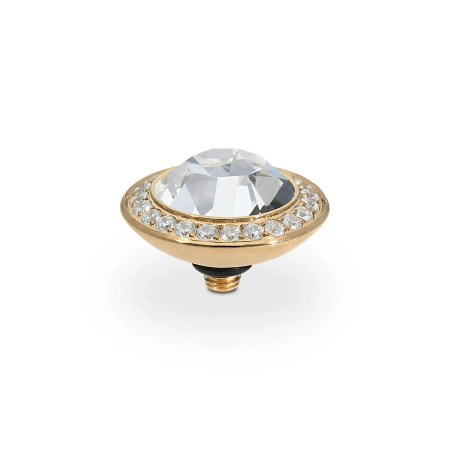 Element top wkręcany Qudo Tondo Deluxe 13mm stal pozłacana Crystal