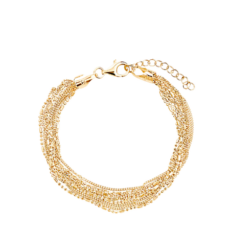 Bransoletka łańcuszki srebro pozłacane