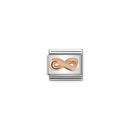 Element link do bransoletek Nomination Composable stal + różowe złoto 9k nieskończoność