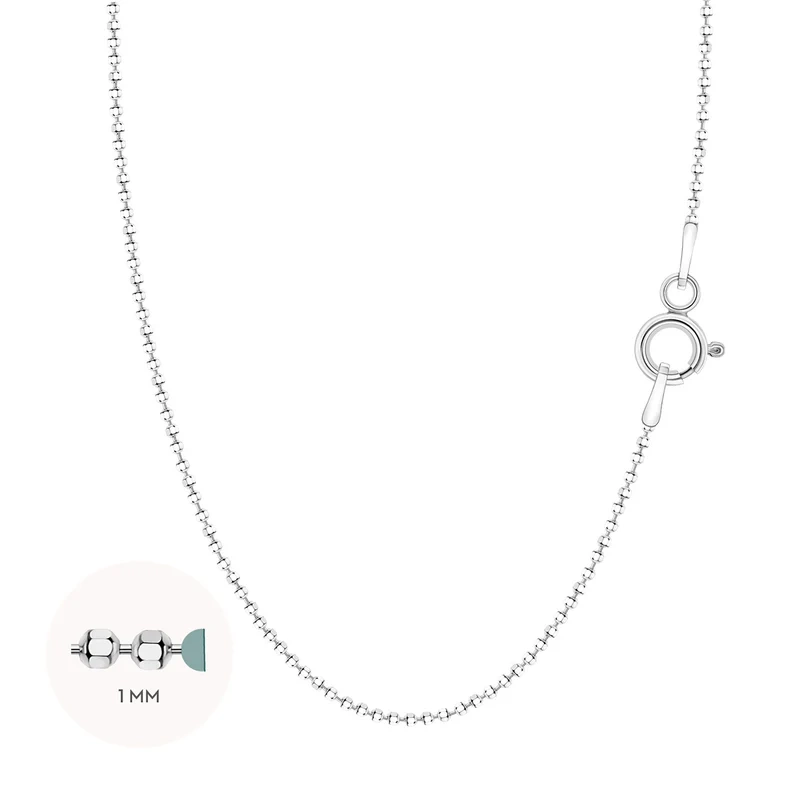 Łańcuszek srebrny kulki diamentowane 45 cm