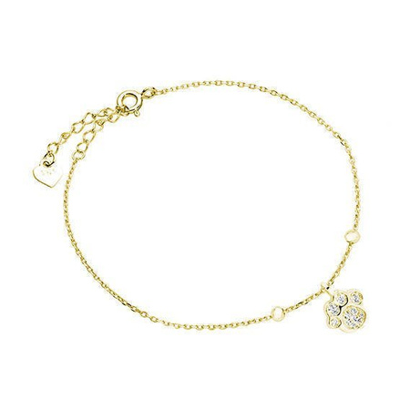 Srebrna bransoletka z łapą z cyrkoniami pozłacana