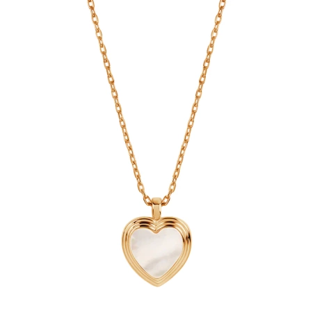 Naszyjnik pozłacany serce z masą perłową