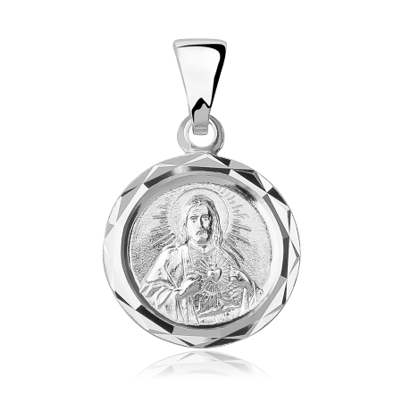 Srebrny medalik z wizerunkiem Jezusa