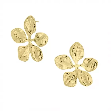 Kolczyki stalowe pozłacane kwiaty