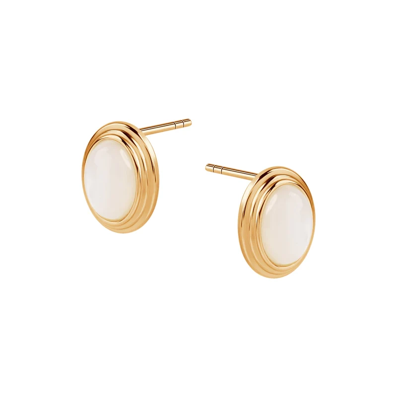 Kolczyki pozłacane z masą perłową