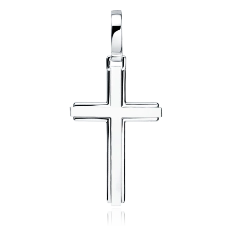 Srebrny krzyżyk rodowany diamentowany