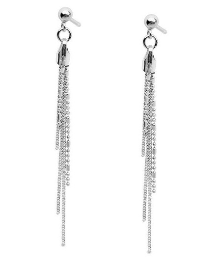 Kolczyki srebrne wiszące łańcuszki