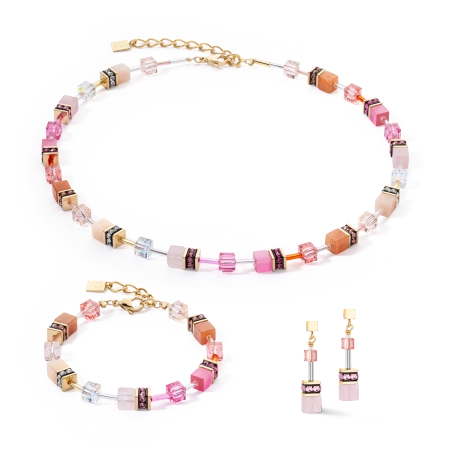 Bransoletka GeoCUBE® Iconic Precious różowo-pomarańczowa