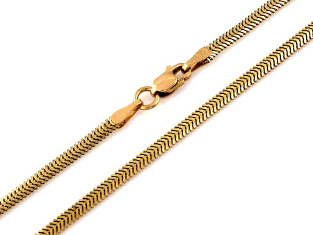 Złoty naszyjnik żmijka płaska 50 cm