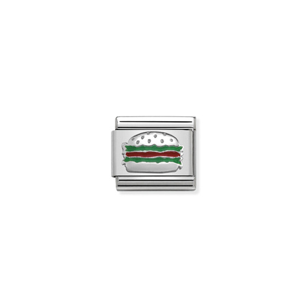 Element link do bransoletek Nomination Composable Stal + srebro 925 hamburger