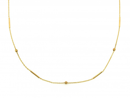 Złoty naszyjnik z delikatnymi elementami