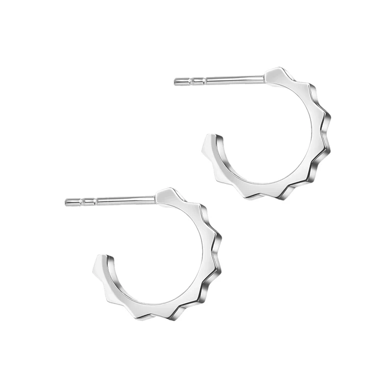 Kolczyki srebrne półkółka z kolcami