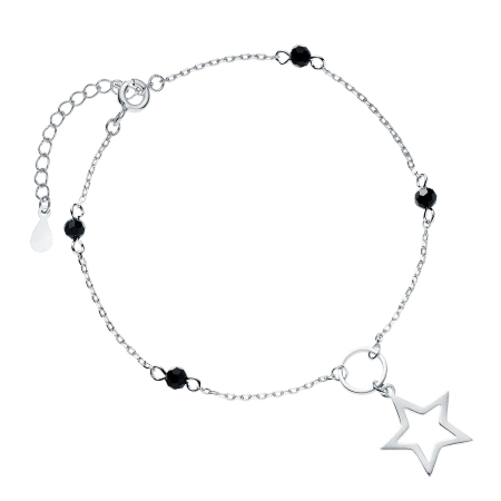 Bransoletka srebrna z gwiazdką i spinelami
