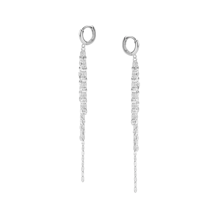 Kolczyki srebrne wiszące łańcuszki