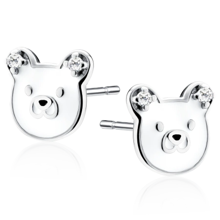 Kolczyki srebrne emaliowane misie