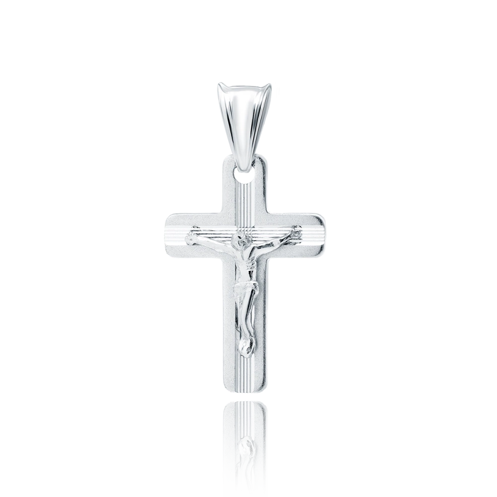 Srebrny krzyżyk z postacią Jezusa Chrystusa
