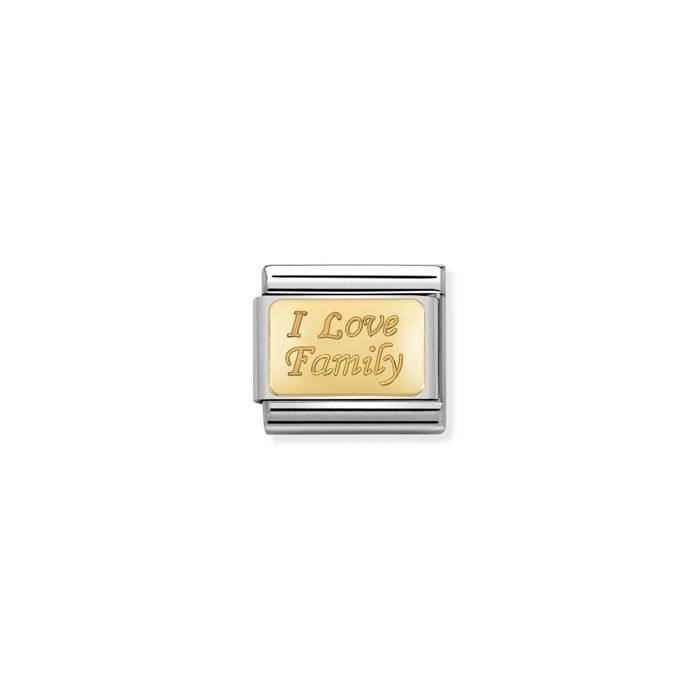 Element link do bransoletek Nomination Composable Stal + Złoto 18k I love family