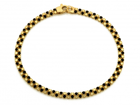 Bransoletka złota z czarnymi cyrkoniami