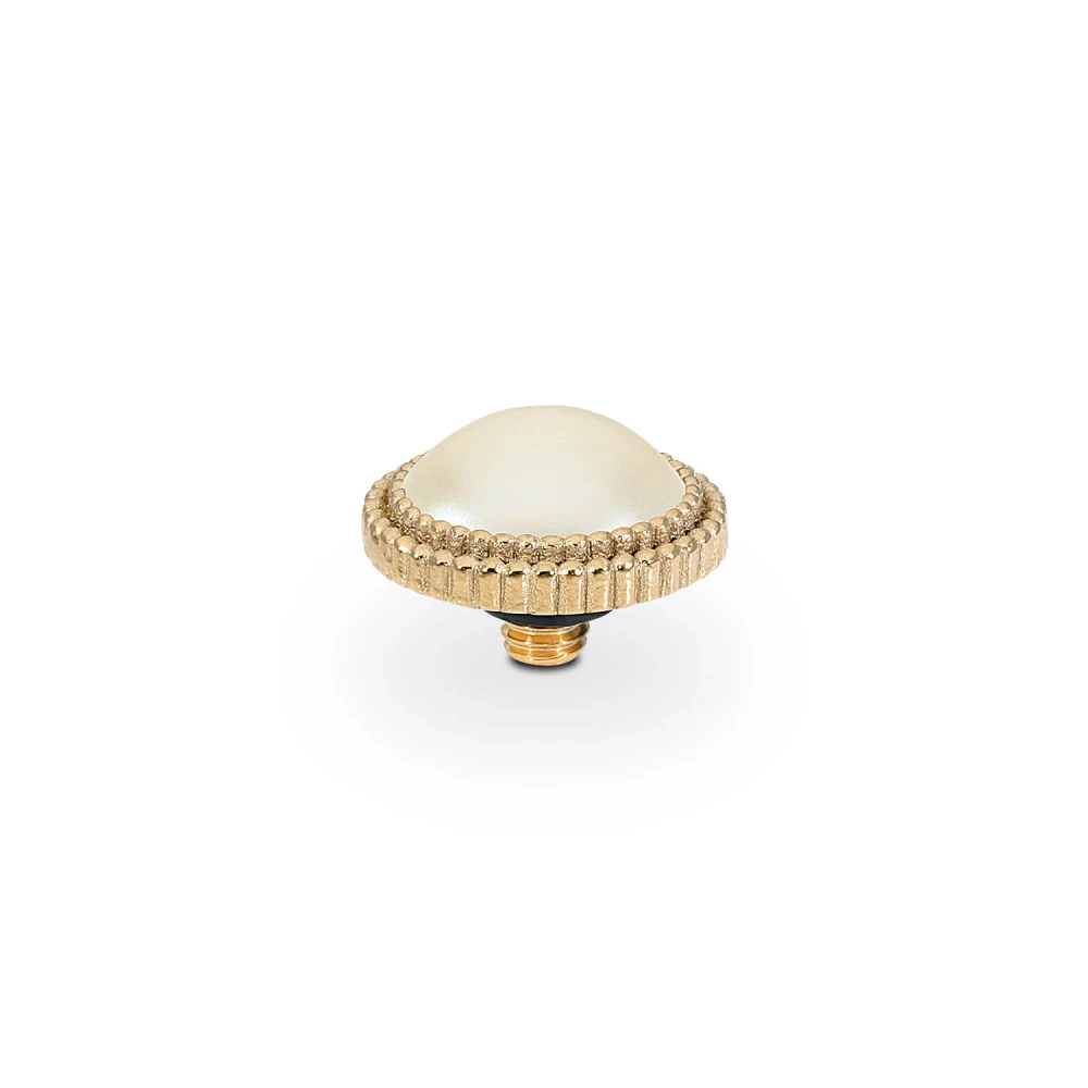  Element top wkręcany Qudo Fabero 10mm stal pozłacana Light Cream Pearl