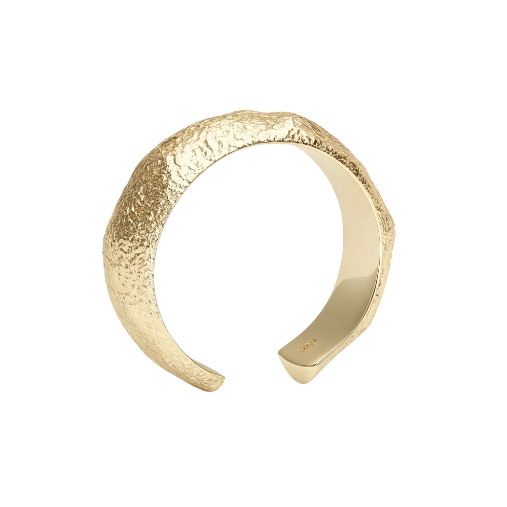 Pierścionek pozłacany młotkowany mat