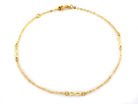 Bransoletka złota na nogę nieskończoność