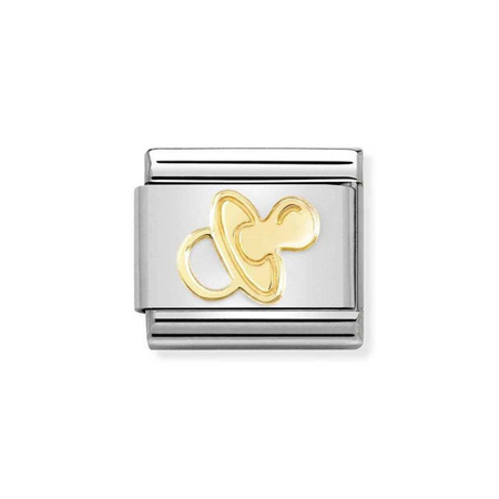 Element link do bransoletek Nomination Composable Stal + Złoto 18k smoczek