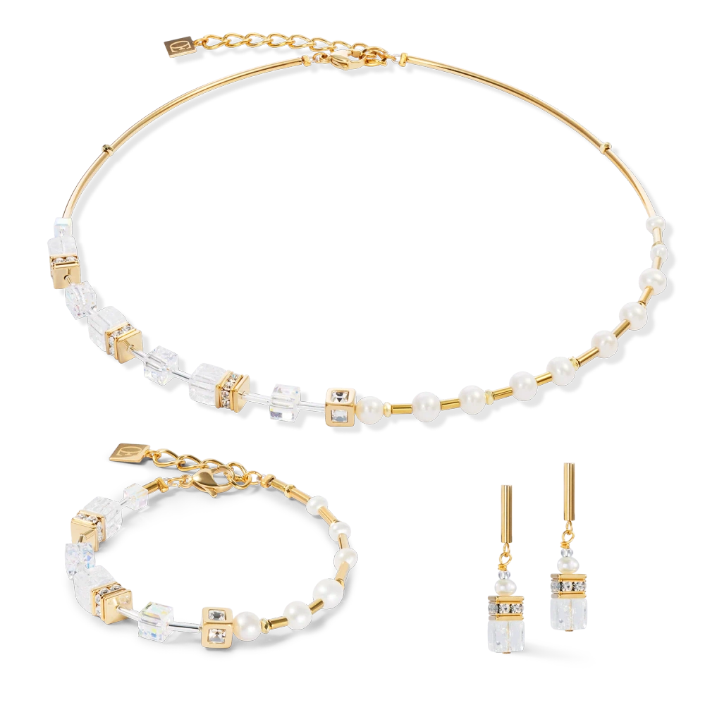 Kolczyki Fusion Precious Pearl Mix złoto-białe