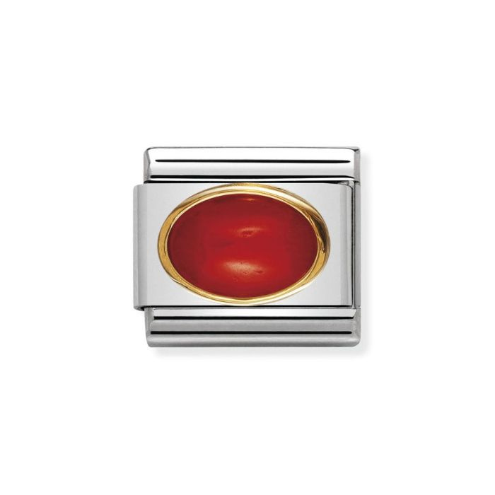Element link do bransoletek Nomination Composable Stal + Złoto 18k owal koral