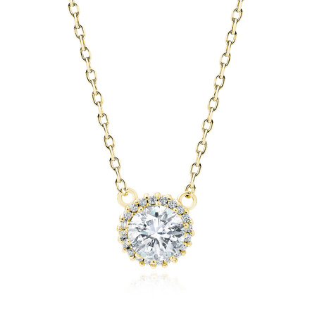 Naszyjnik srebrny pozłacany z cyrkoniami