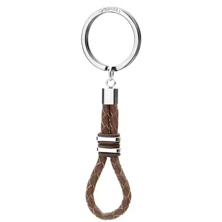 Brelok skórzany męski brązowy