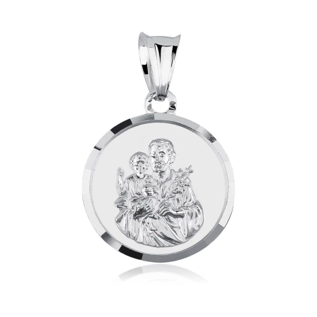 Srebrny medalik diamentowany - Święty Józef