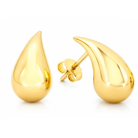 Złote kolczyki krople