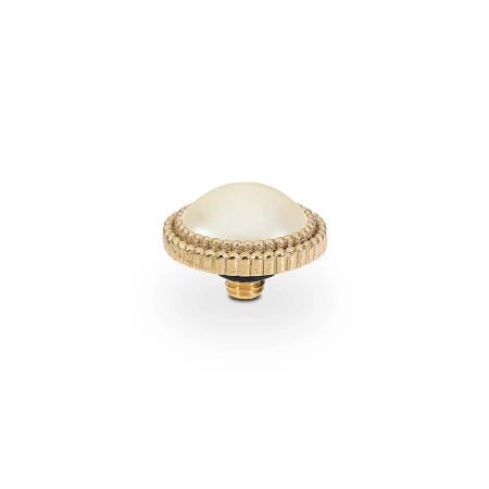 Element top wkręcany Qudo Fabero 10mm stal pozłacana Light Cream Pearl
