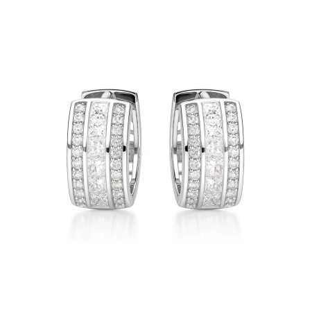 Kolczyki srebrne kółka szerokie z cyrkoniami