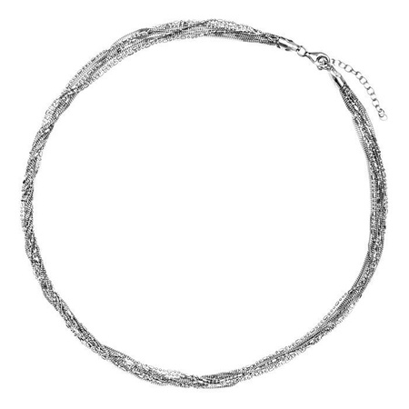 Naszyjnik srebrny rodowany łańcuszki