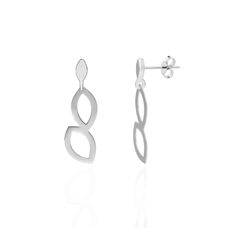Kolczyki srebrne wiszące listki