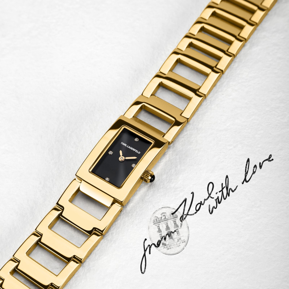 Zegarek damski Karl Lagerfeld stal pozłacana
