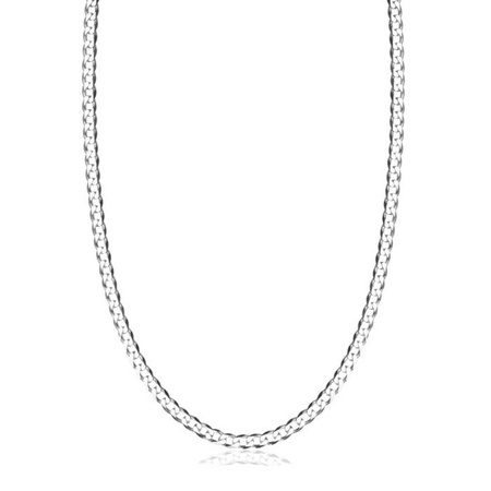 Łańcuszek srebrny rodowany  pancerka 50 cm